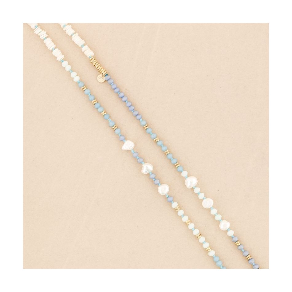 NACRE CRYSTAL BEADS LONG NECKLACE