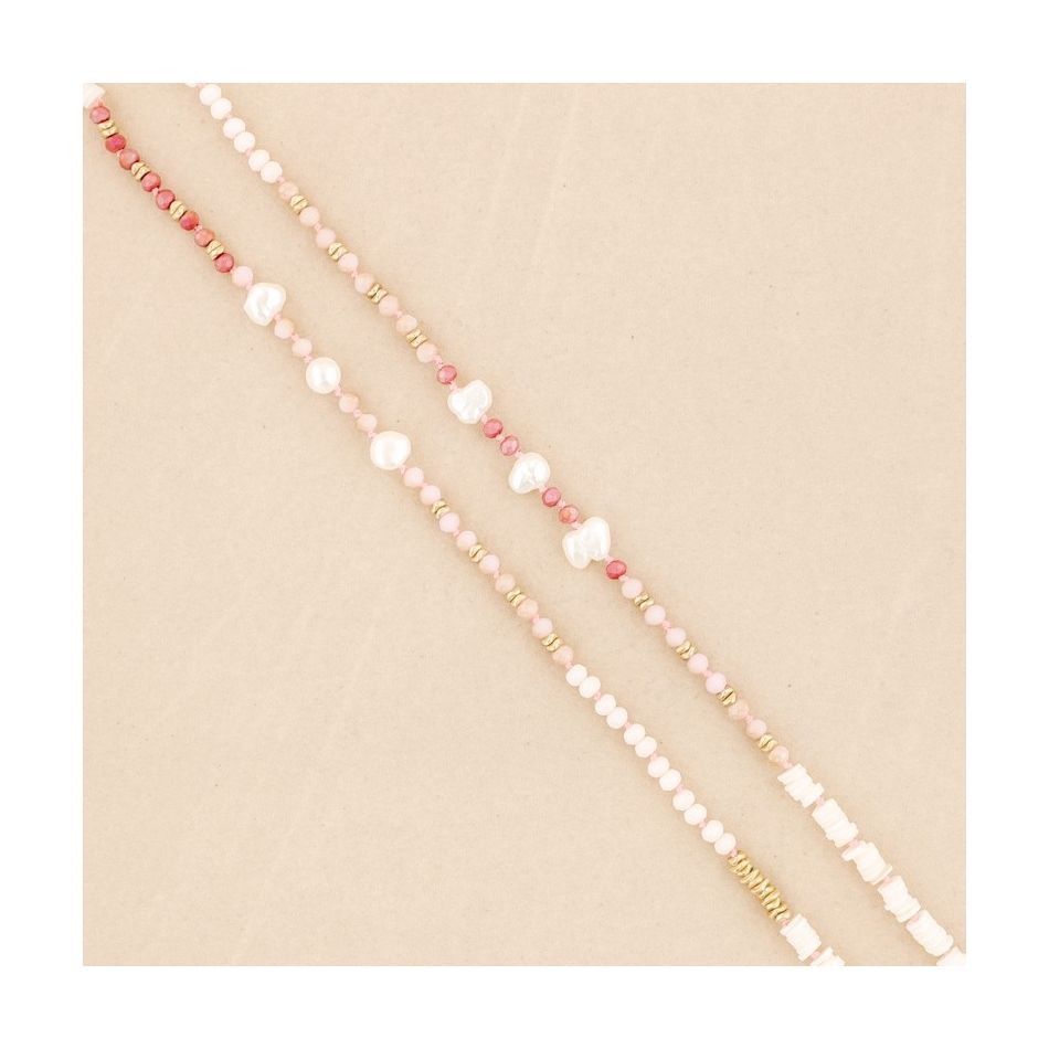 NACRE CRYSTAL BEADS LONG NECKLACE