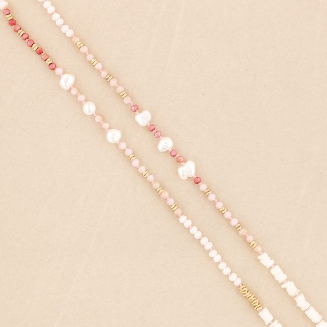 NACRE CRYSTAL BEADS LONG NECKLACE