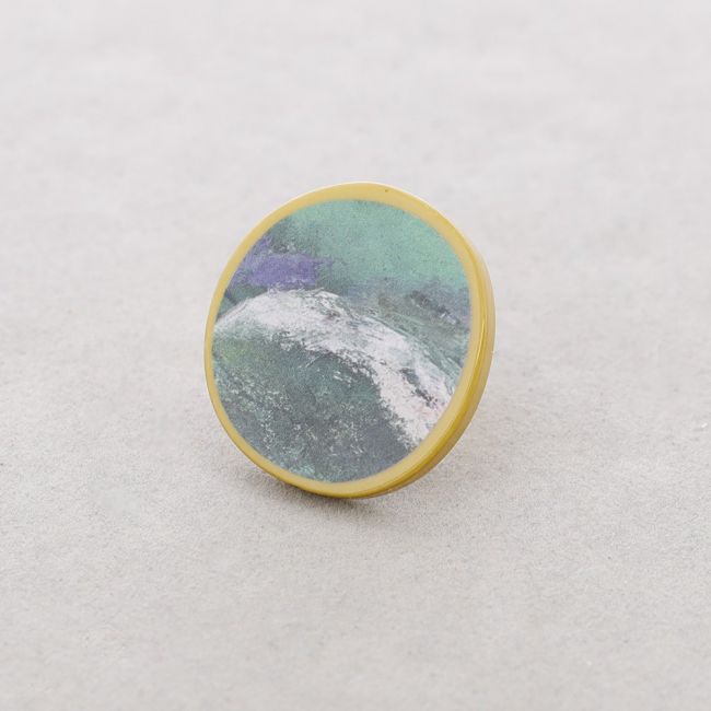 ANILLO MEDALLA RESINA ESTAMPADA