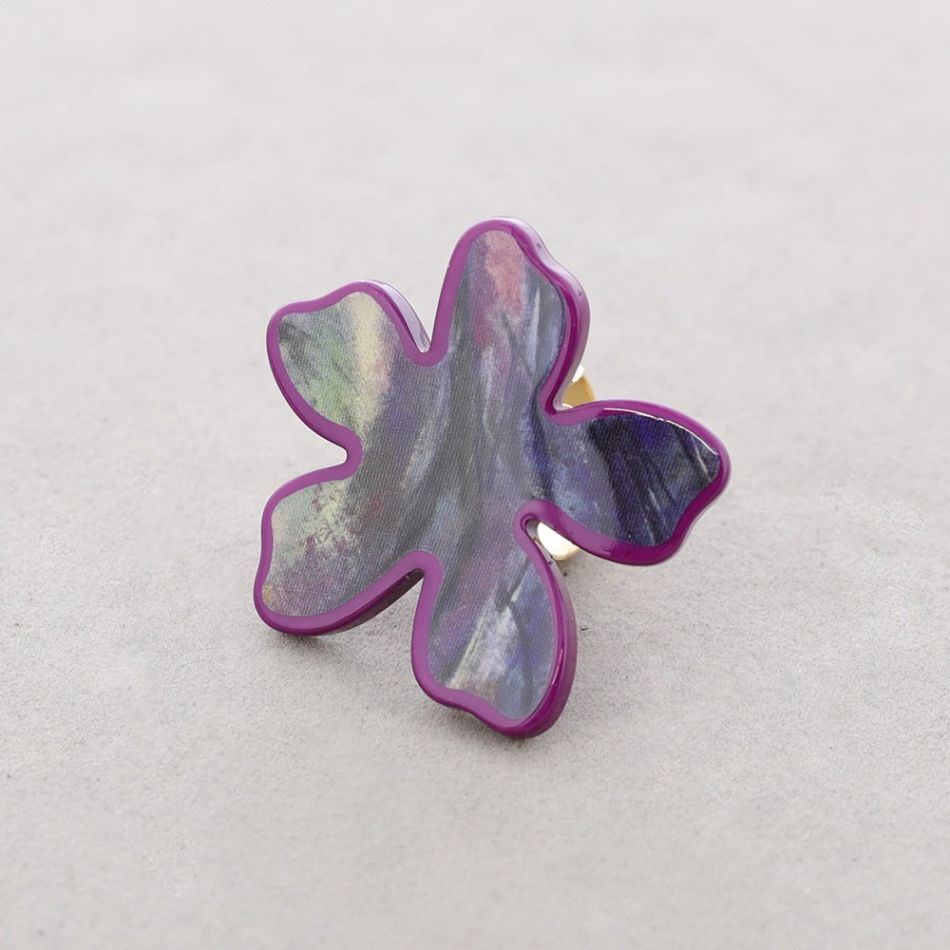 ANILLO FLOR RESINA ESTAMPADA