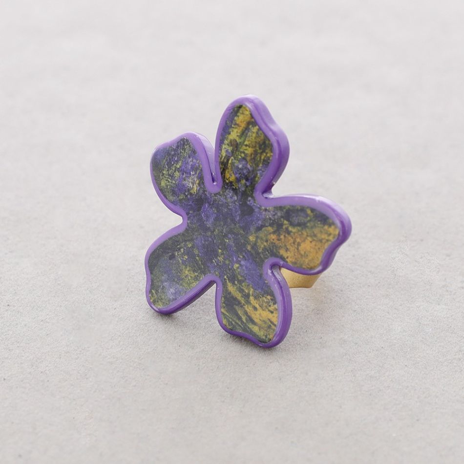 ANILLO FLOR RESINA ESTAMPADA