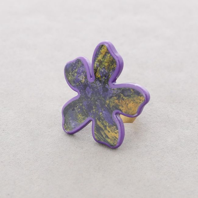 ANILLO FLOR RESINA ESTAMPADA