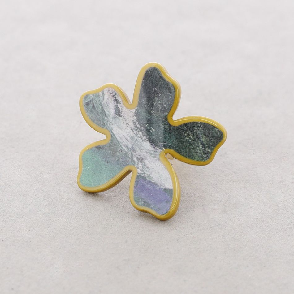 ANILLO FLOR RESINA ESTAMPADA