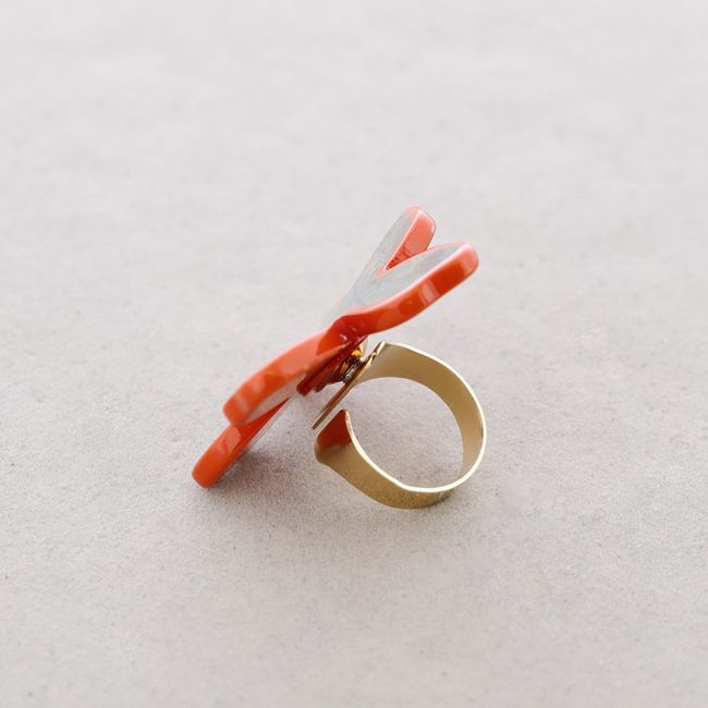 ANILLO FLOR RESINA ESTAMPADA