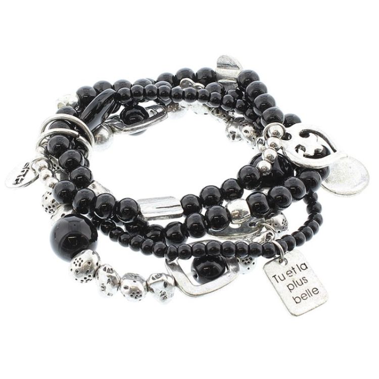 4 METAL BEADS STRAPS BRACELET