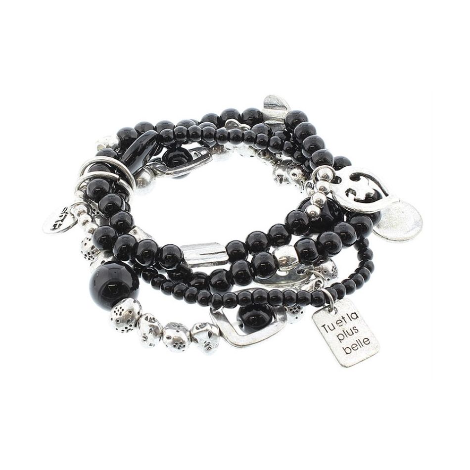 4 METAL BEADS STRAPS BRACELET