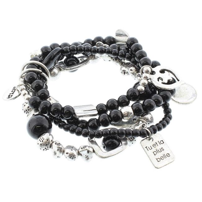 4 METAL BEADS STRAPS BRACELET