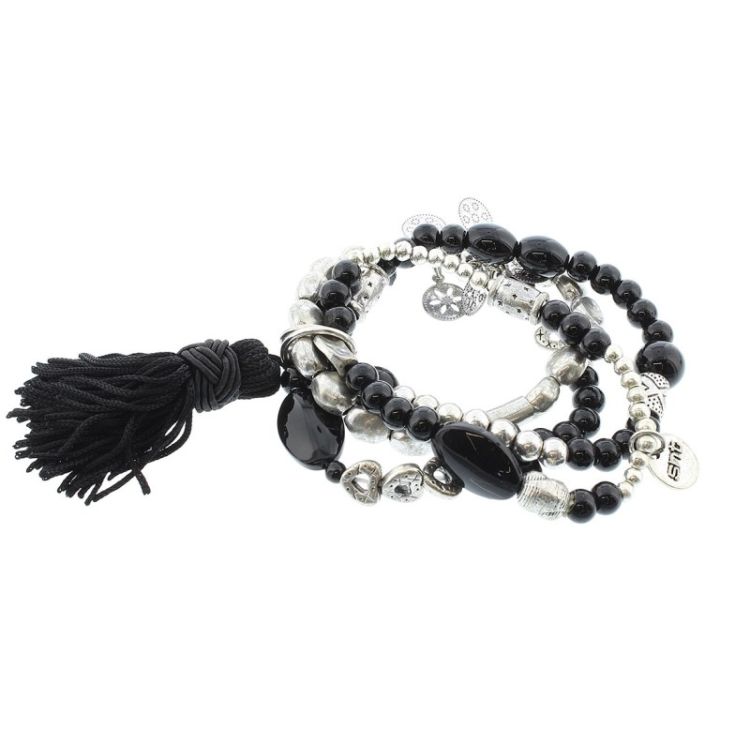 4 METAL BEADS STRAPS BRACELET