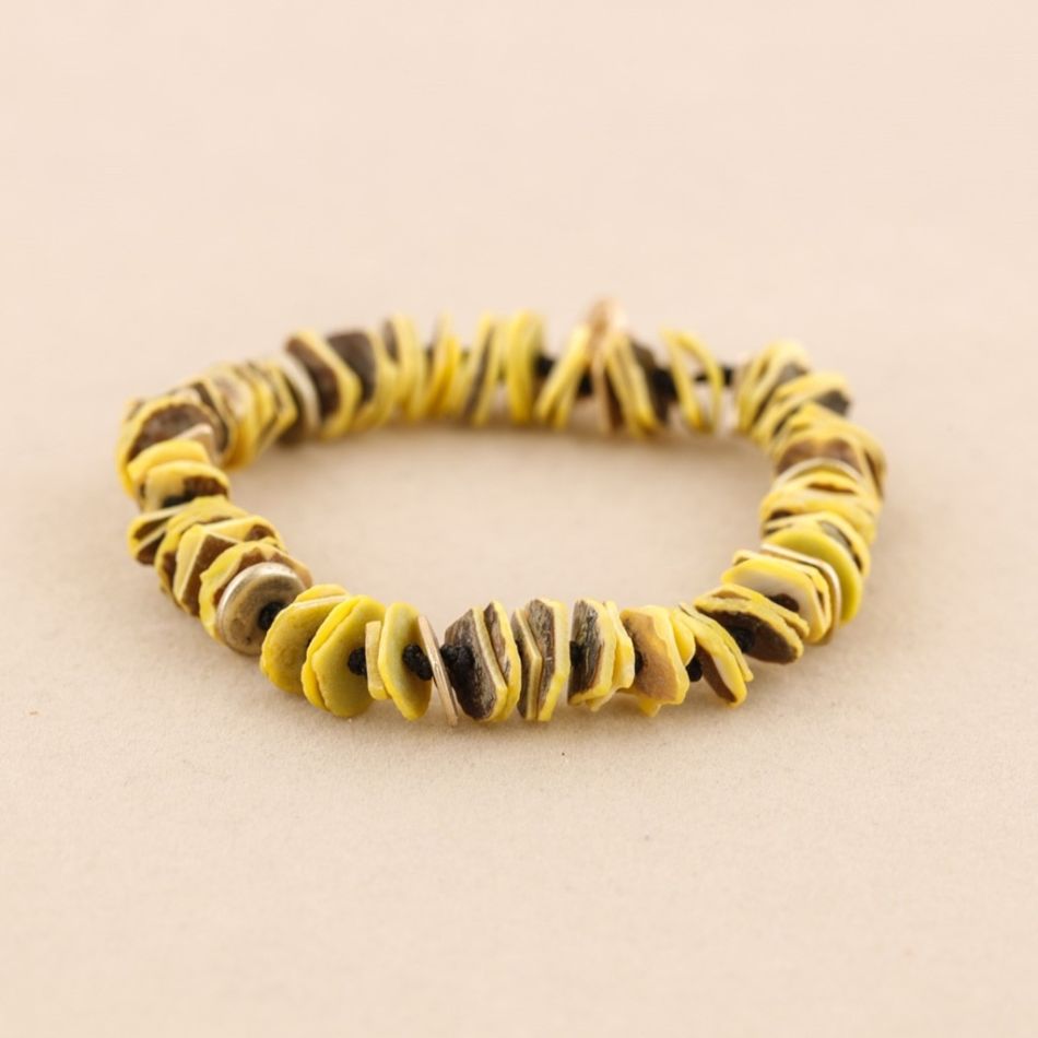 METAL NACRE BEADS ELASTIC BRACELET