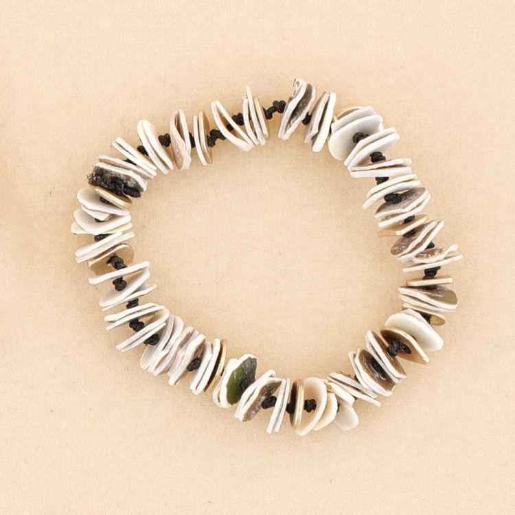 METAL NACRE BEADS ELASTIC BRACELET 2