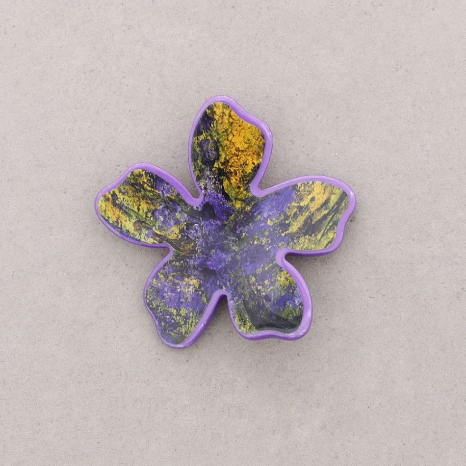 BROCHE FLOR RESINA ESTAMPADA