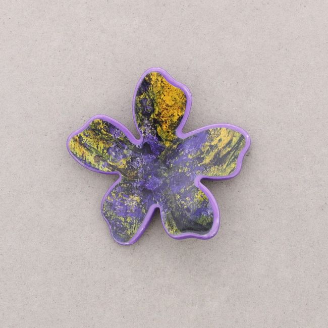 BROCHE FLOR RESINA ESTAMPADA
