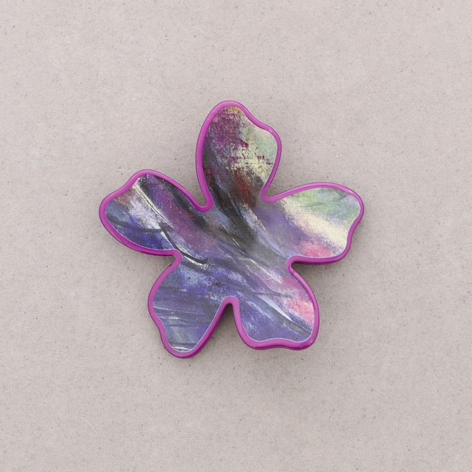 BROCHE FLOR RESINA ESTAMPADA