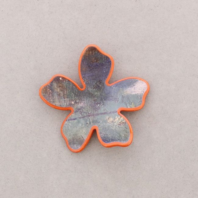 BROCHE FLOR RESINA ESTAMPADA