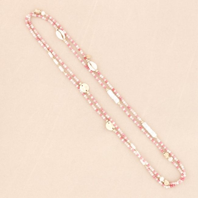 LONG NECKLACE CRYSTAL BEADS SHELLS