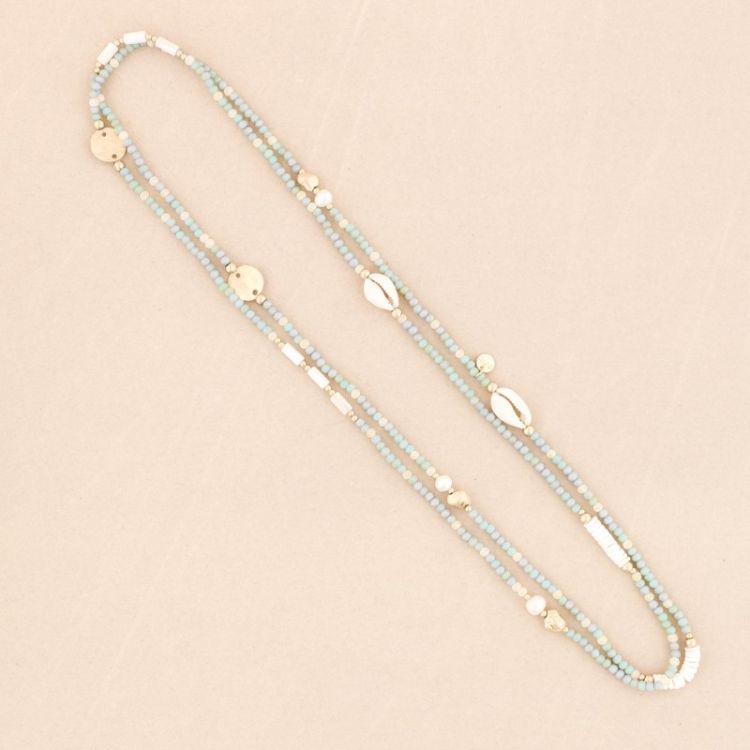 COLLAR LARGO CUENTAS CRISTALES CONCHAS 2