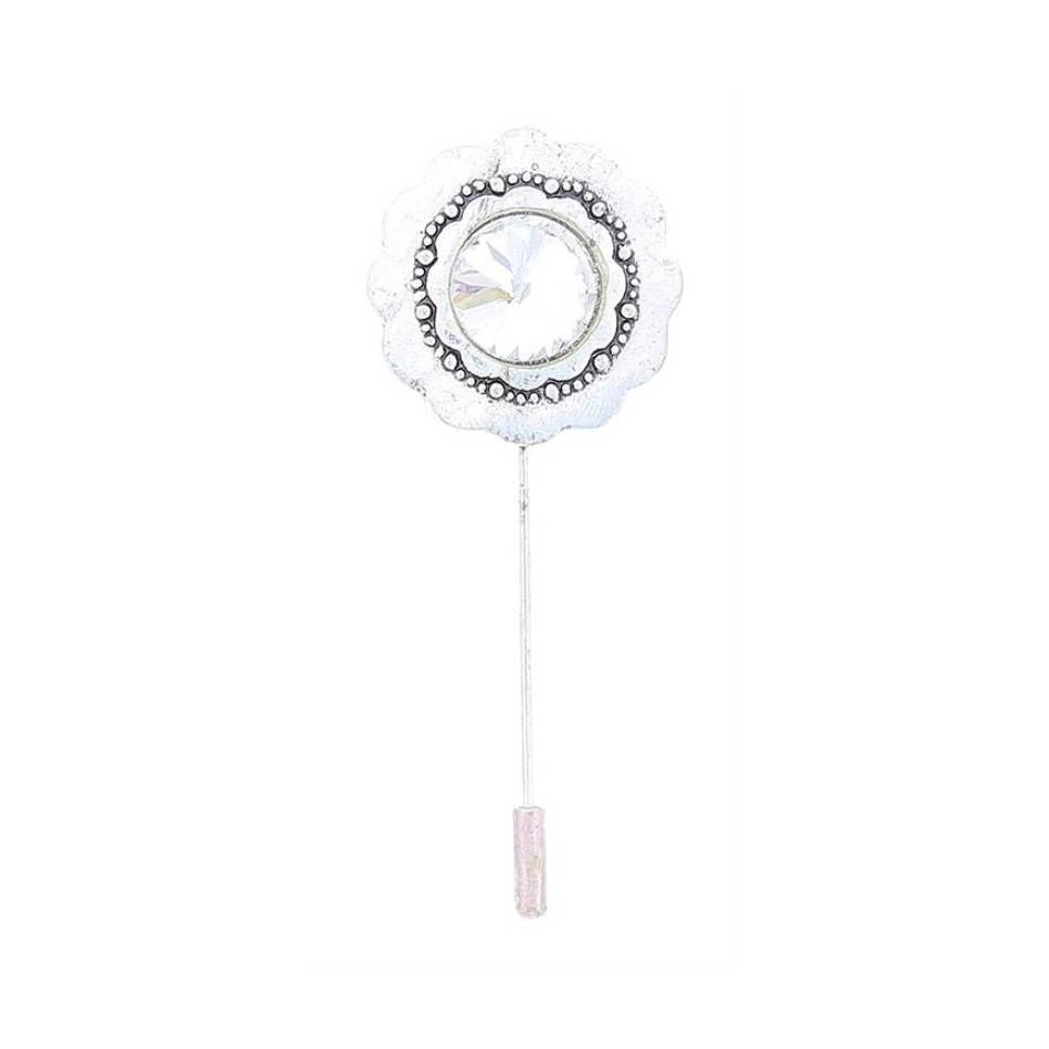METAL GLASS NEEDLE BROOCH