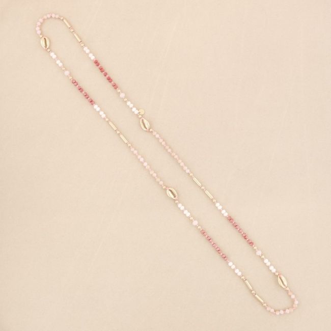 LONG NECKLACE CRYSTAL BEADS SHELLS
