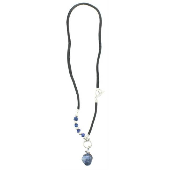 LONG NECKLACE METAL STONE PENDANT