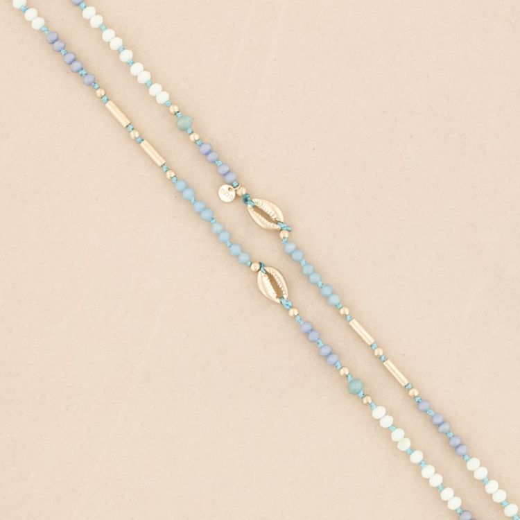 LONG NECKLACE CRYSTAL BEADS SHELLS