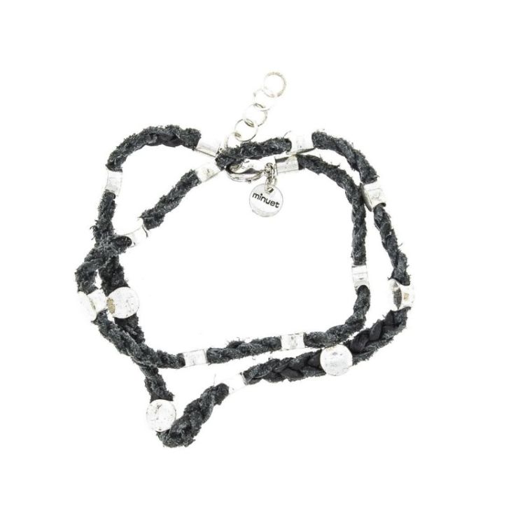 LEATHER BRACELET WITH METAL BEADS