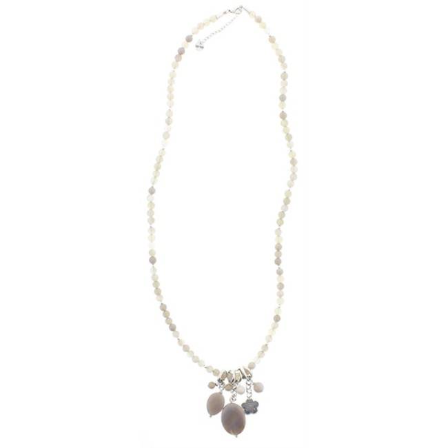 COLLAR LARGO CUENTAS METAL PIEDRAS