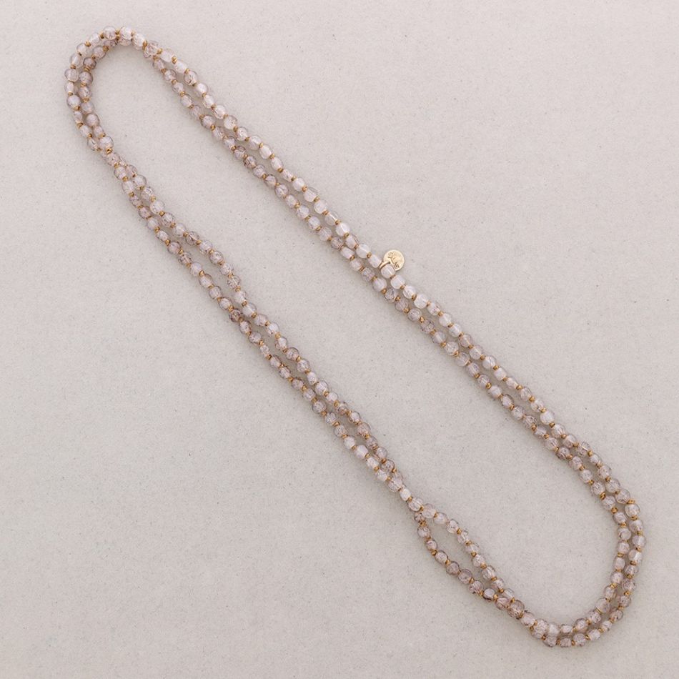 COLLAR LARGO CUENTAS PLANA RESINA NUDOS 1.5M*6MM