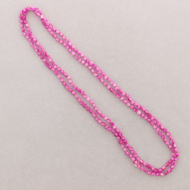COLLAR LARGO CUENTAS PLANA RESINA NUDOS 1.5M*6MM