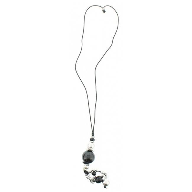 COLLAR LARGO CUENTAS METAL CERÁMICA