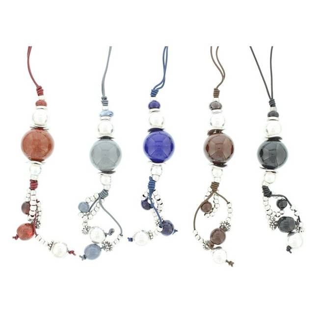 COLLAR LARGO CUENTAS METAL CERÁMICA