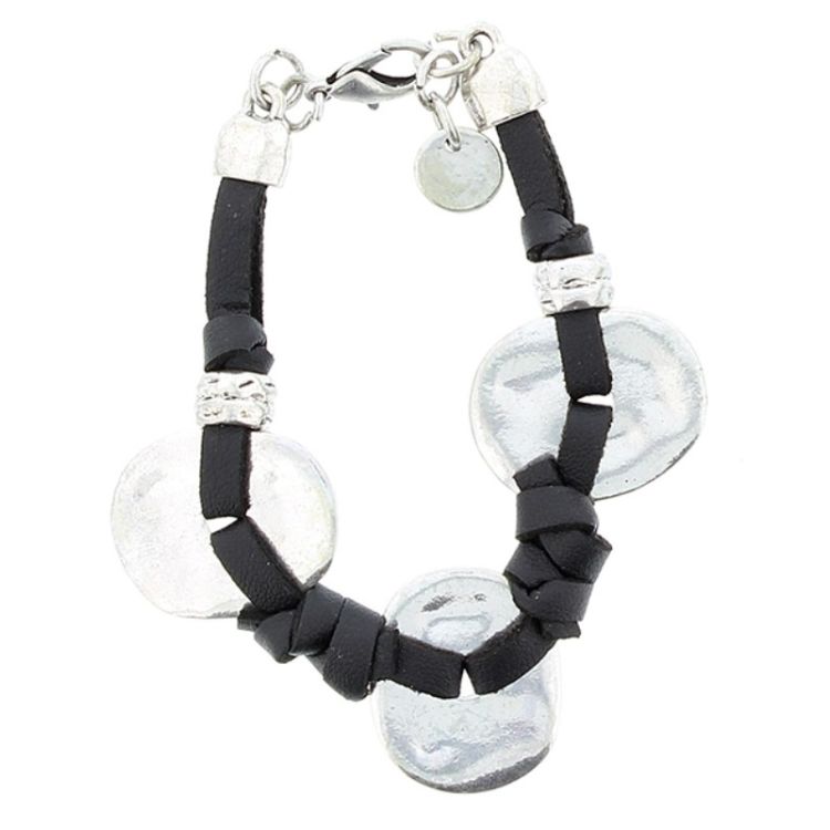LEATHER BRACELET WITH METAL BEADS 2