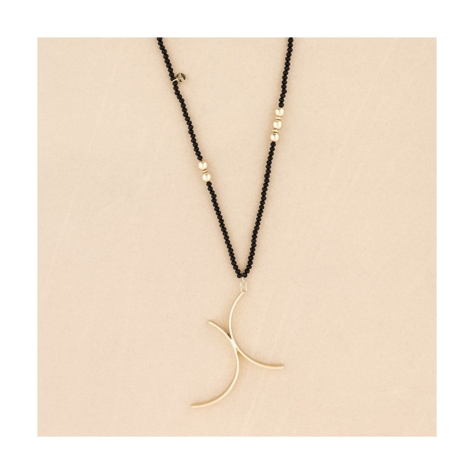 COLLAR LARGO CRISTALES COLGANTE METAL