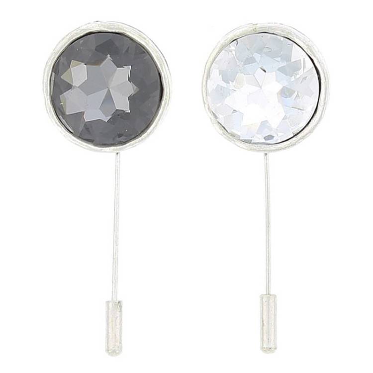 METAL GLASS NEEDLE BROOCH 2