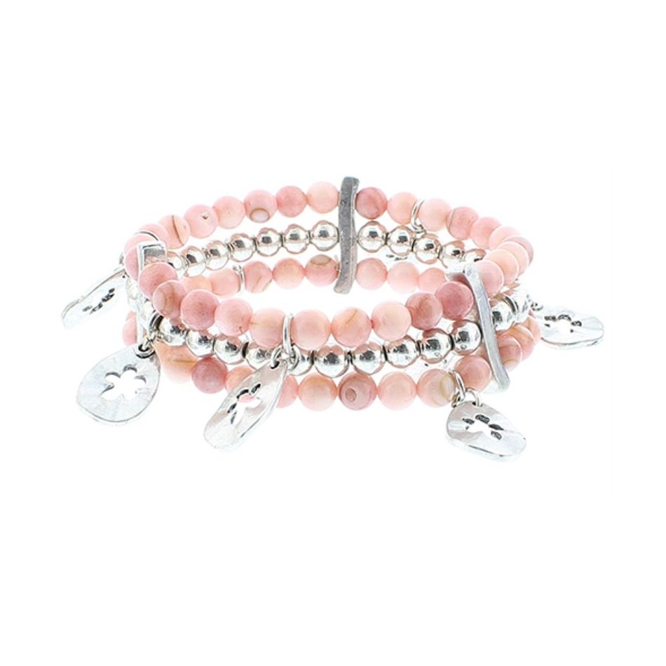 NACRE METAL BEADS BRACELET