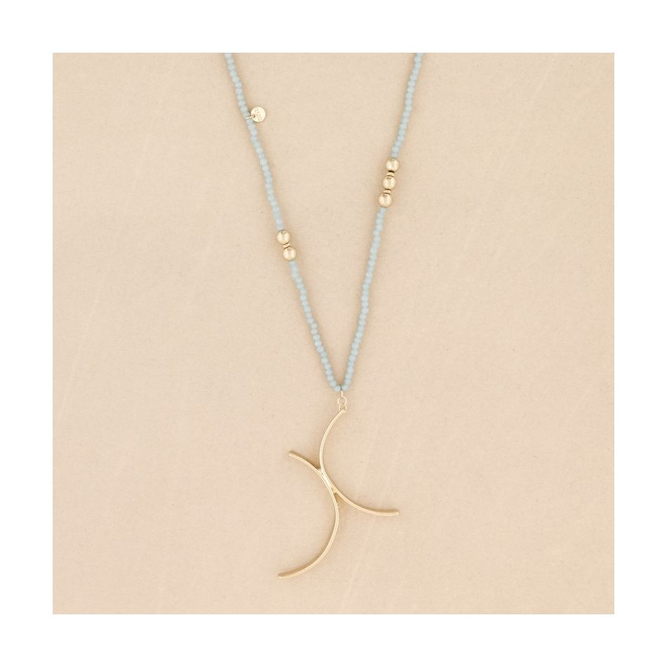 COLLAR LARGO CRISTALES COLGANTE METAL