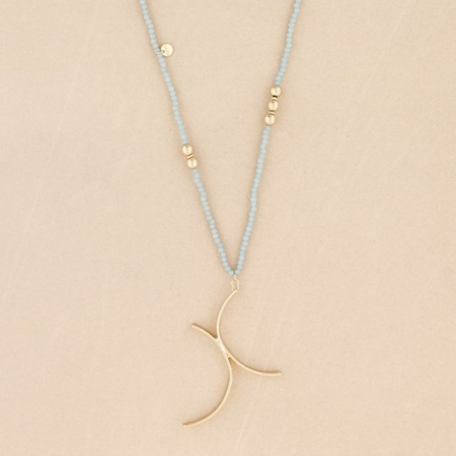 COLLAR LARGO CRISTALES COLGANTE METAL