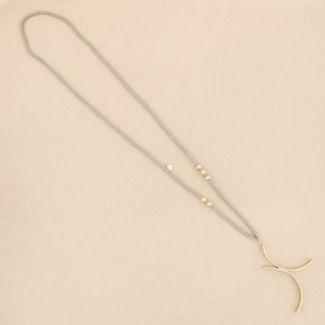 COLLAR LARGO CRISTALES COLGANTE METAL
