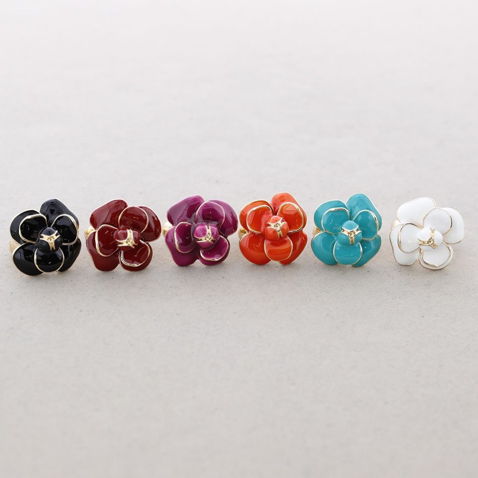 ENAMEL CAMELLIA ELASTIC RING