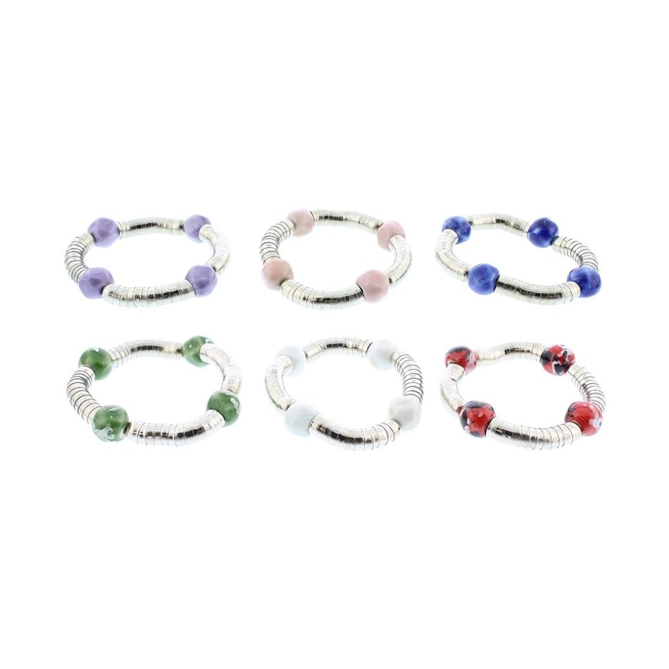 CERAMIC METAL BEADS BRACELET