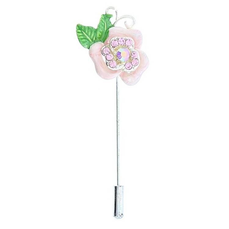 CRYSTAL NEEDLE BROOCH