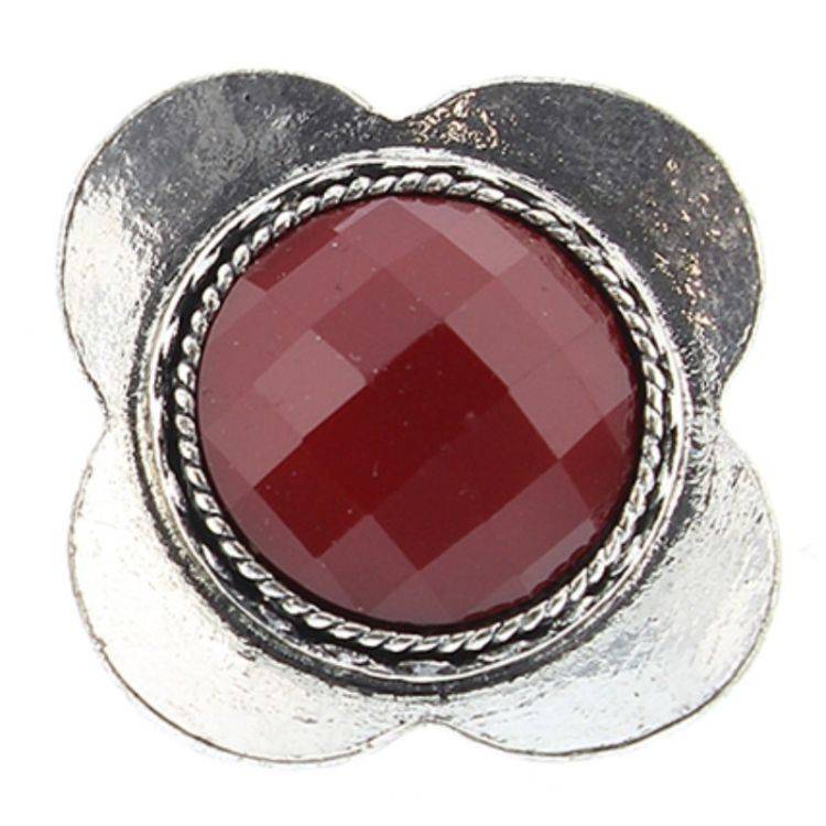ANILLO METAL RESINA FACETADA