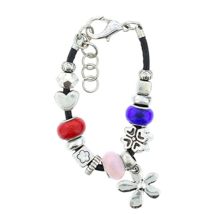 PULSERA CUENTAS METAL CRISTAL