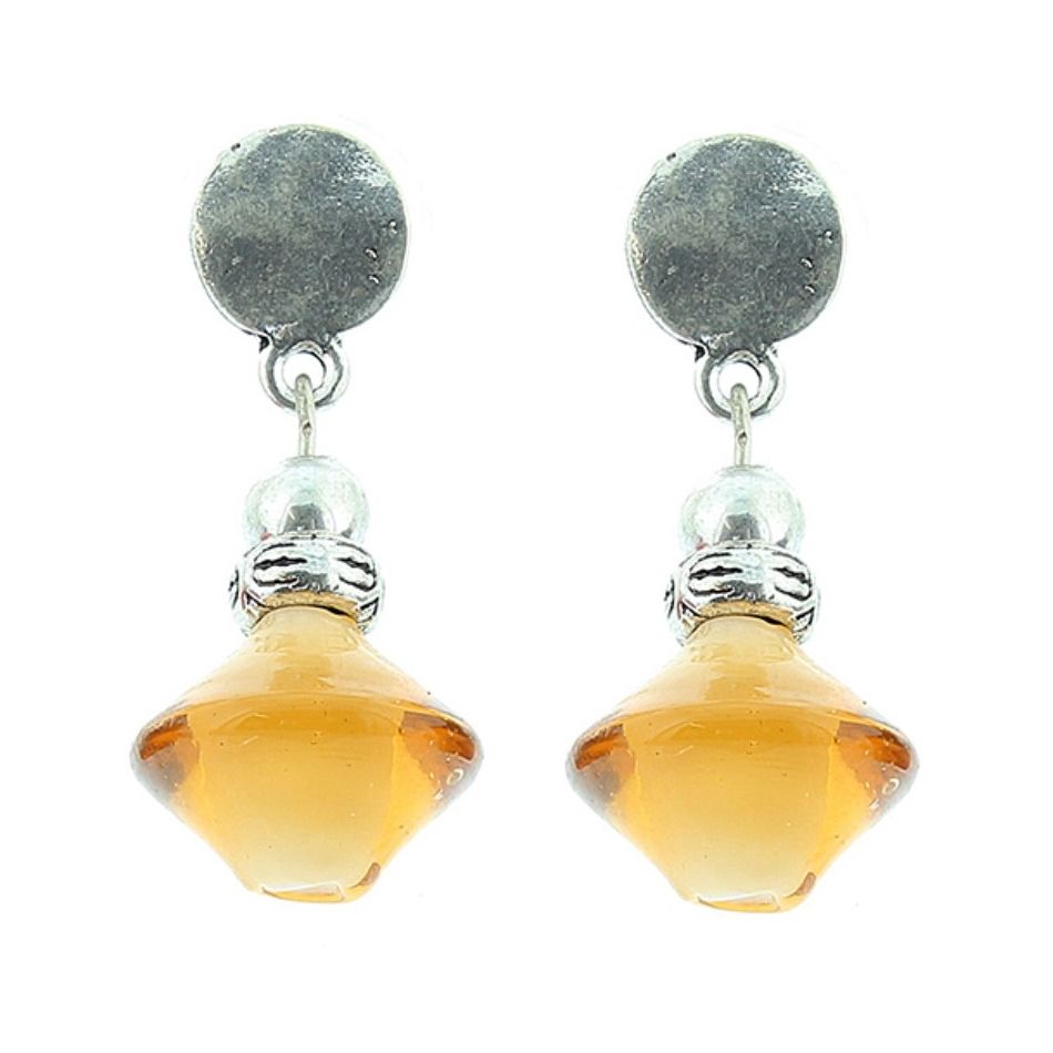 PENDIENTES CUENTAS METAL CRISTAL
