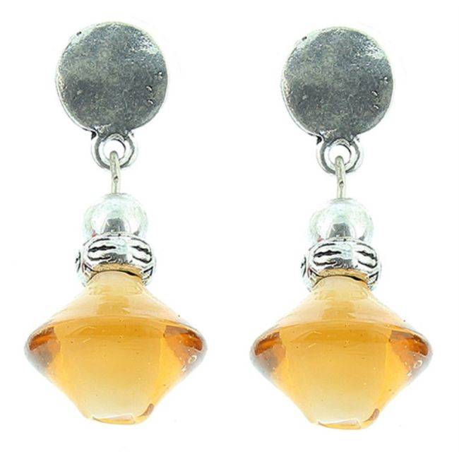 PENDIENTES CUENTAS METAL CRISTAL