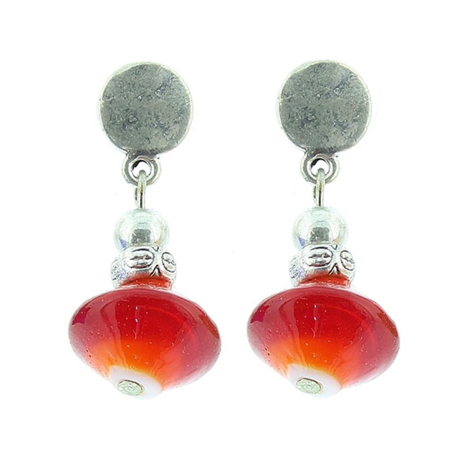 PENDIENTES CUENTAS METAL CRISTAL