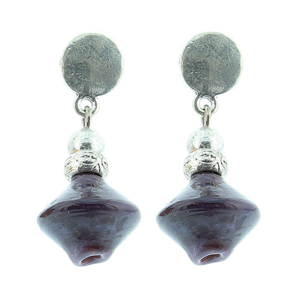 PENDIENTES CUENTAS METAL CRISTAL