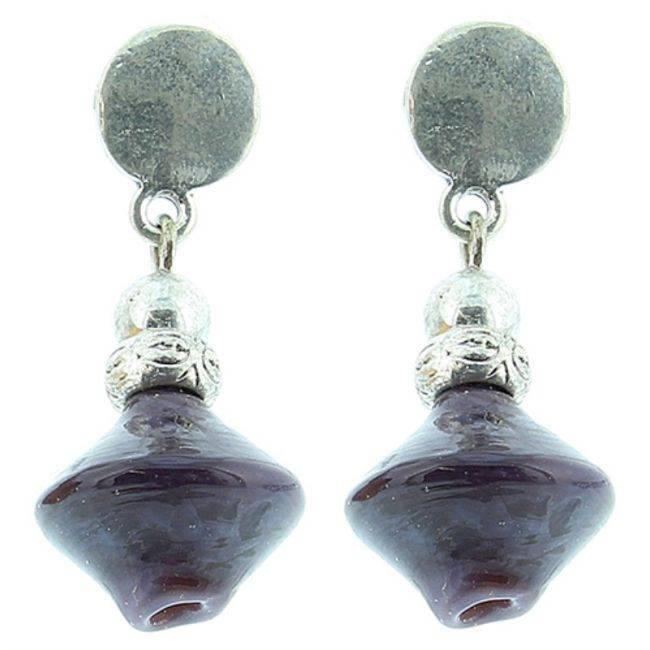 METAL GLASS BEADS EARRINGS