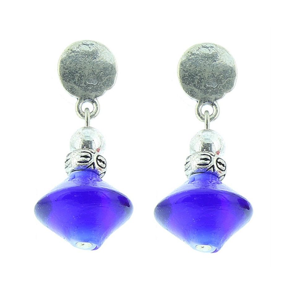 PENDIENTES CUENTAS METAL CRISTAL