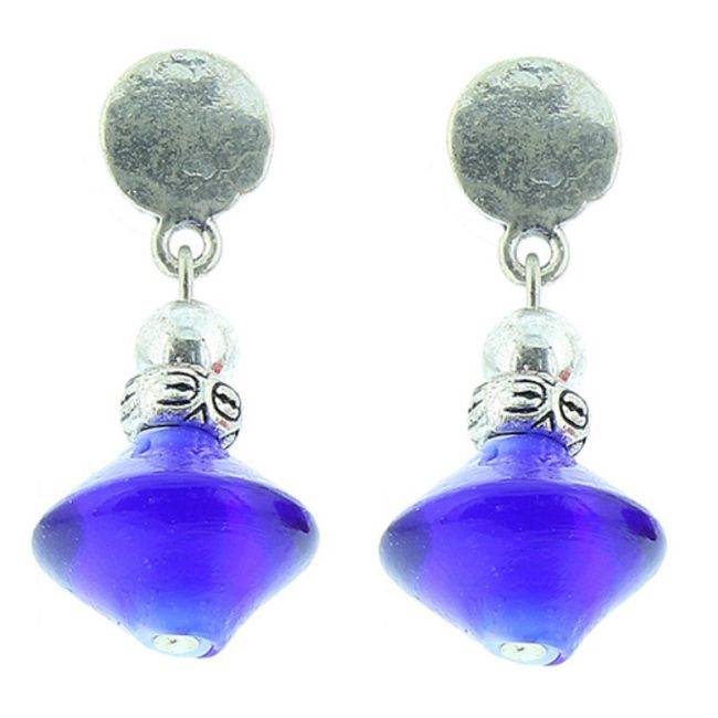 PENDIENTES CUENTAS METAL CRISTAL